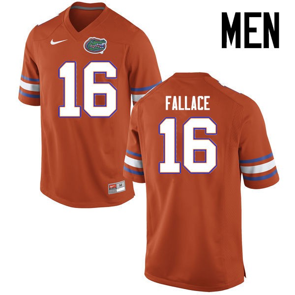 Florida Gators Men #16 Brian Fallace College Football Jerseys Orange